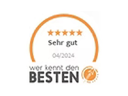 Auszeichnung Wer kennt den Besten, Bewertung sehr gut, 04/2024